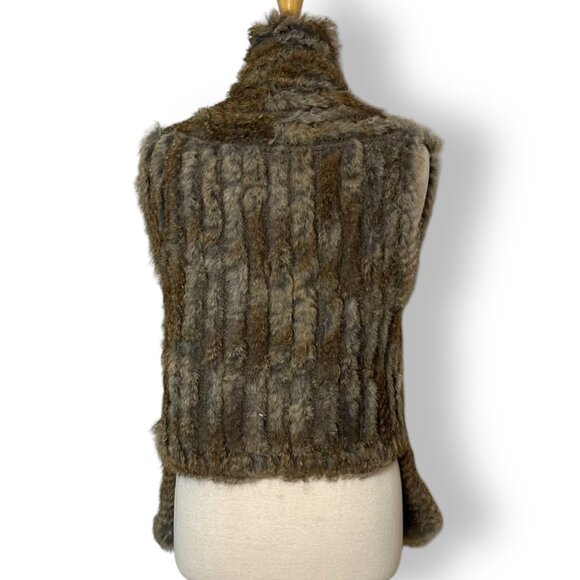 Marc by Marc Jacobs Rabbit Fur Knit Wool Vest Pockets OS Natural Color - Picture 4 of 11